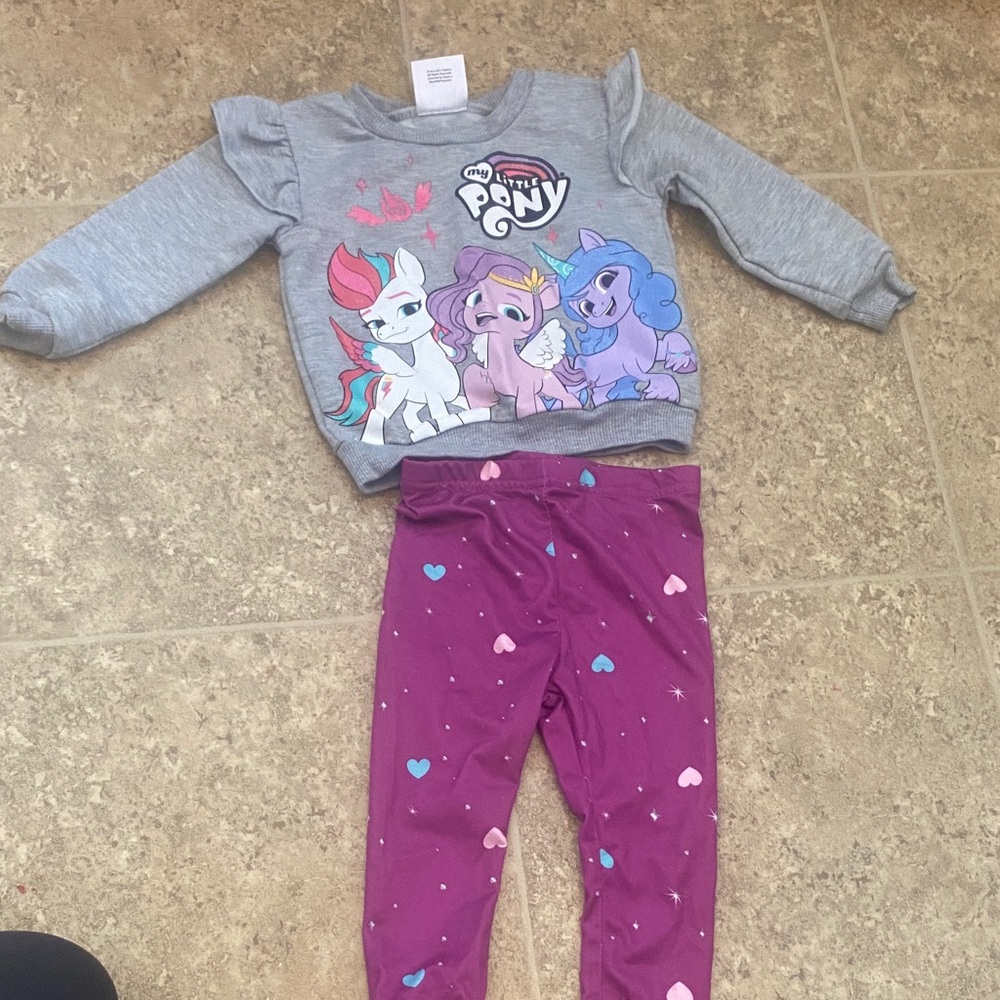 My Little Pony Gray Top and Pink Leggings Set